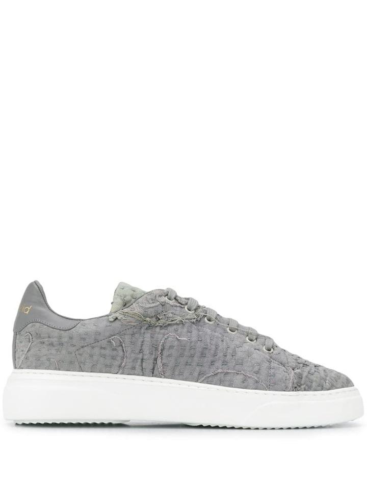 By Walid Stitch Detail Low Top Sneakers - Grey