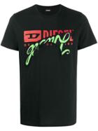 Diesel Covered Logo Print T-shirt - Black