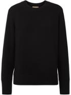 Burberry Embroidered Crest Cashmere Sweater - Black