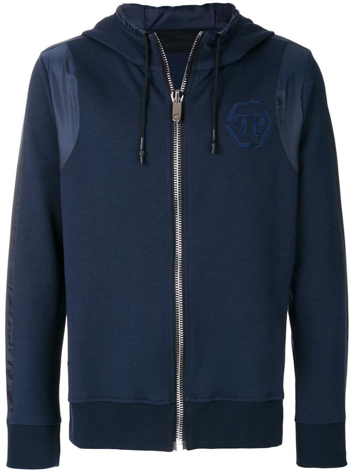 Philipp Plein Drawstring Hoodie - Blue