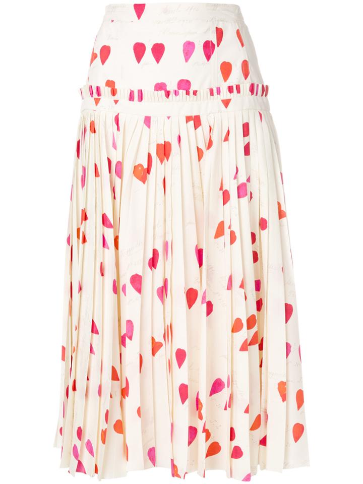 Alexander Mcqueen Petal Print Skirt - White