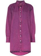 Matthew Adams Dolan Faded Effect Shirt Mini Dress - Purple
