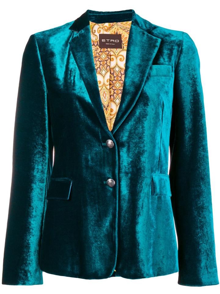 Etro Velvet Blazer - Green