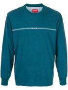 Supreme Logo Stripe Long-sleeved T-shirt - Blue