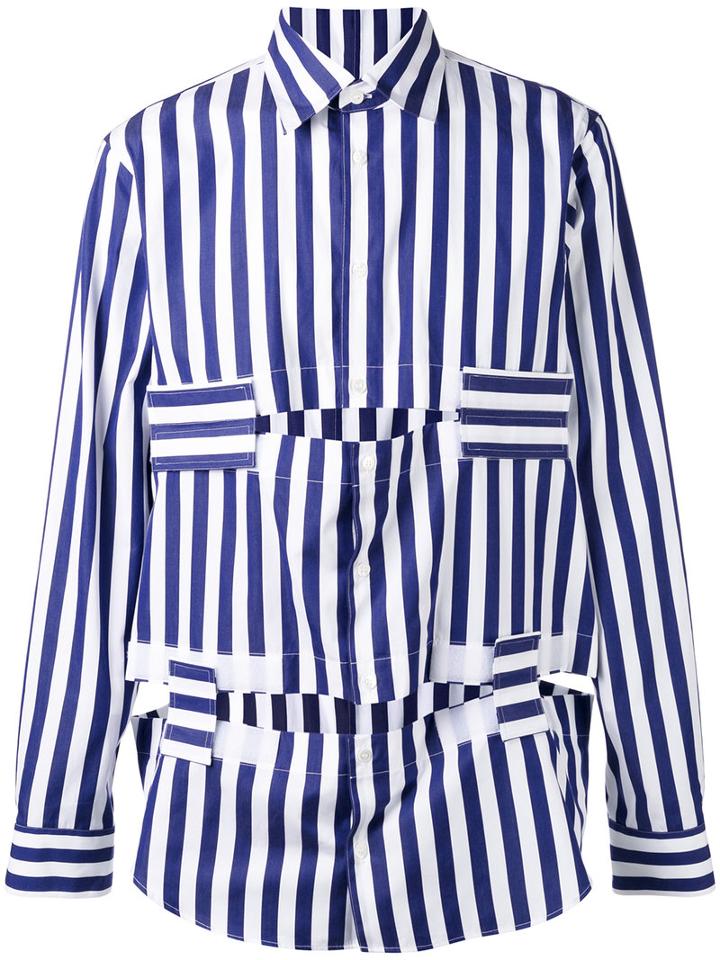 Marni - Long Sleeve Cutout Shirt - Men - Cotton - 48, Blue, Cotton