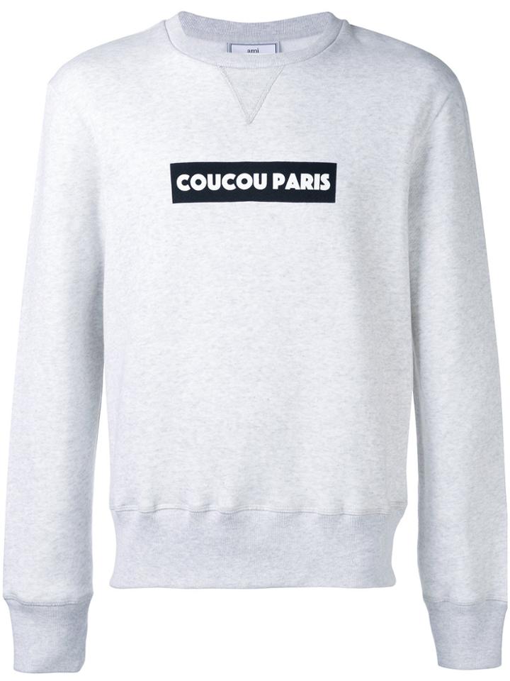 Ami Alexandre Mattiussi Coucou Paris Print Sweatshirt - Grey