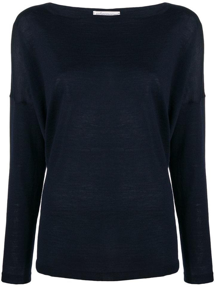 Stefano Mortari Boat Neck Sweater - Blue