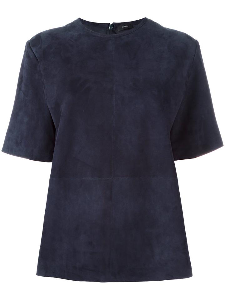 Joseph Panelled Blouse, Women's, Size: 44, Blue, Lamb Skin