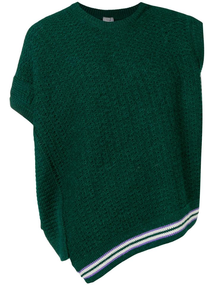 Lanvin Asymmetric Gilet Jumper - Green