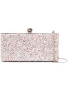 Jimmy Choo Glitter Clutch, Women's, Grey, Silk/metallic Fibre