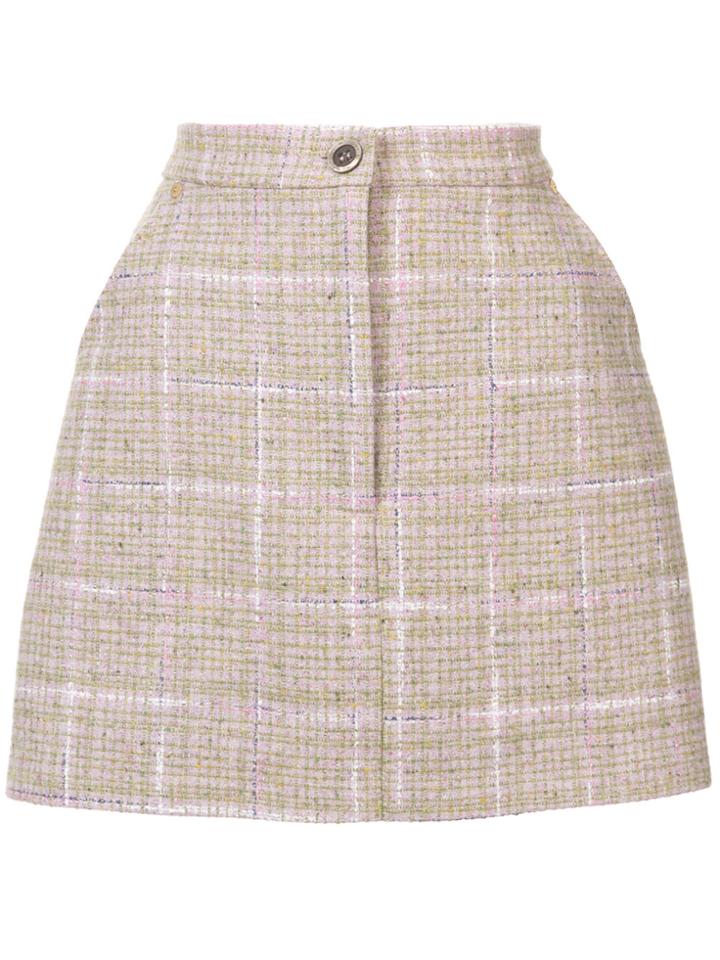 Natasha Zinko Tweed Mini Button Front Skirt - Multicolour
