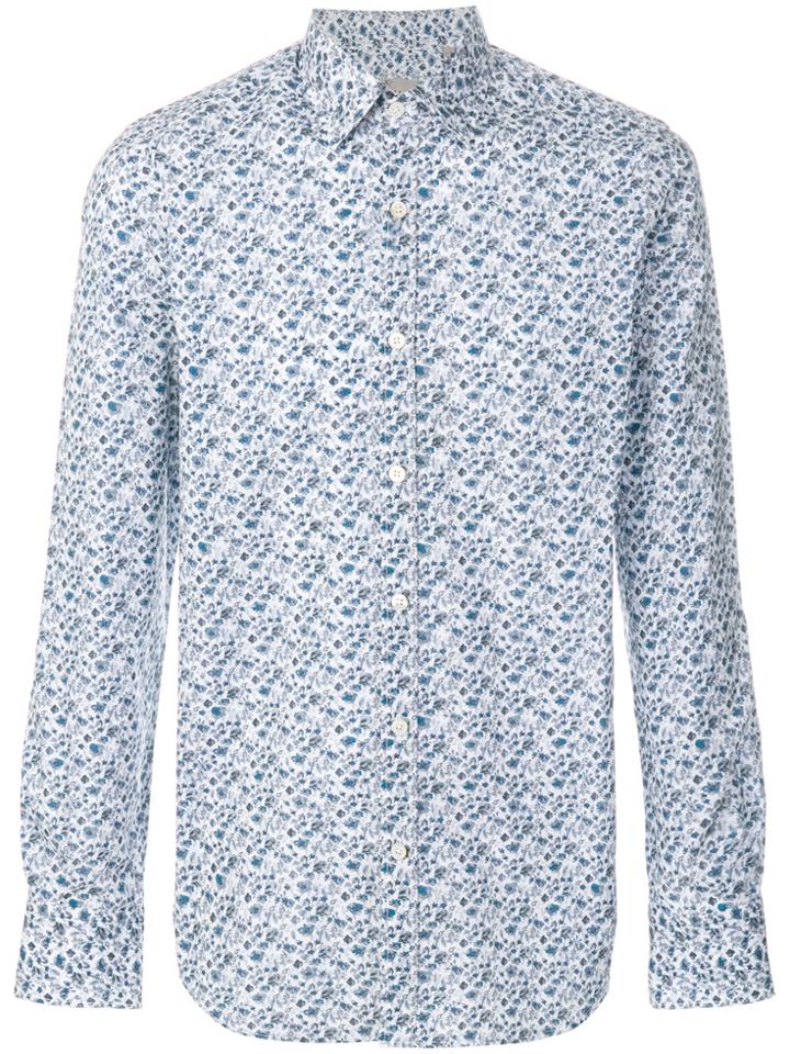 Canali Floral Print Shirt - Blue