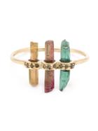 Mathilde Danglade Three Stick Tourmaline Diamond Ring, Women's, Metallic