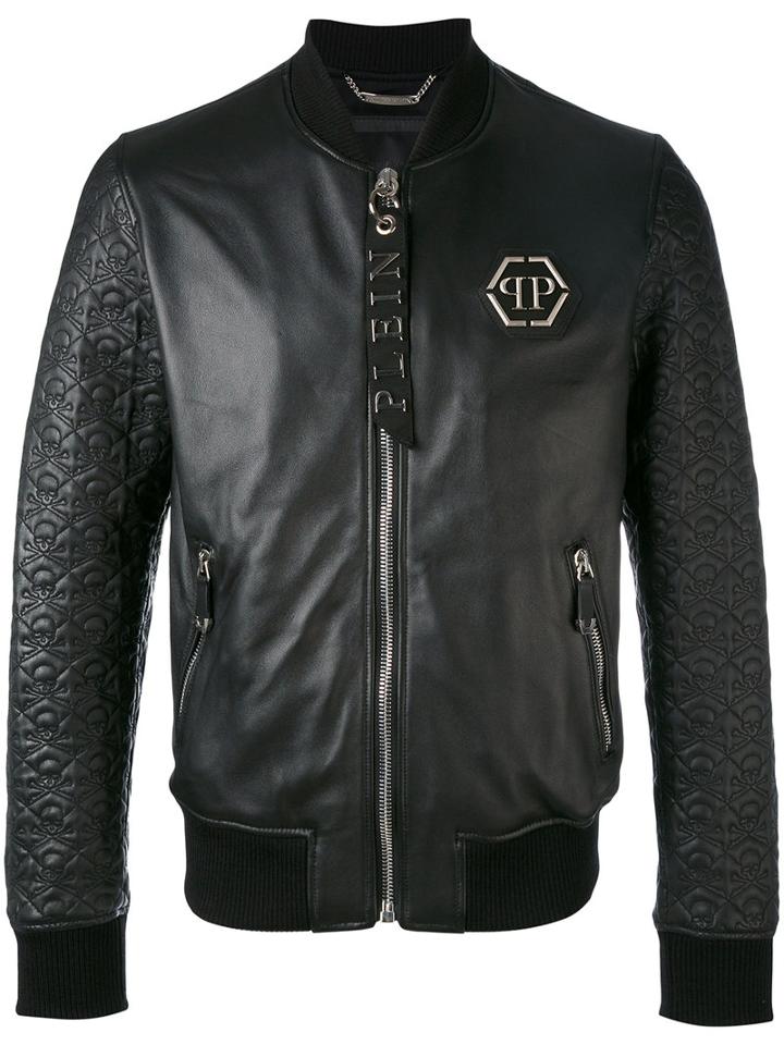 Quilted Bomber Jacket - Men - Sheep Skin/shearling/viscose - M, Black, Sheep Skin/shearling/viscose, Philipp Plein