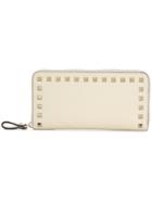 Valentino Rockstud Zipped Wallet - Nude & Neutrals