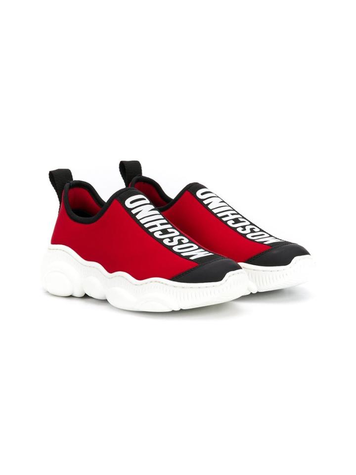 Moschino Kids Logo Trainers - Red