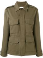 Ava Adore - Fringed Back Military Jacket - Women - Cotton/leather/spandex/elastane - 44, Green, Cotton/leather/spandex/elastane
