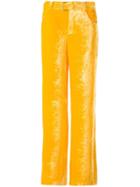 Arthur Arbesser Belted Wide Leg Trousers, Women's, Size: 40, Yellow/orange, Silk/polyester/viscose