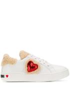 Love Moschino Faux-fur Heart Trainers - White
