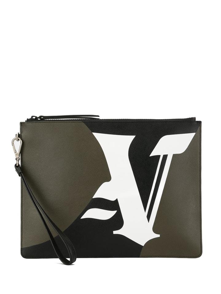 Ports V Logo Clutch Bag - Green