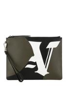 Ports V Logo Clutch Bag - Green