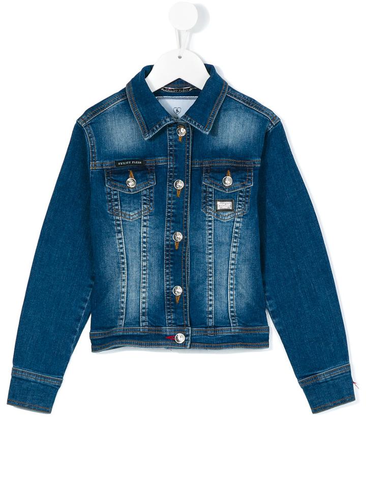 Philipp Plein Kids - Denim Jacket - Kids - Cotton/spandex/elastane - 10 Yrs, Blue