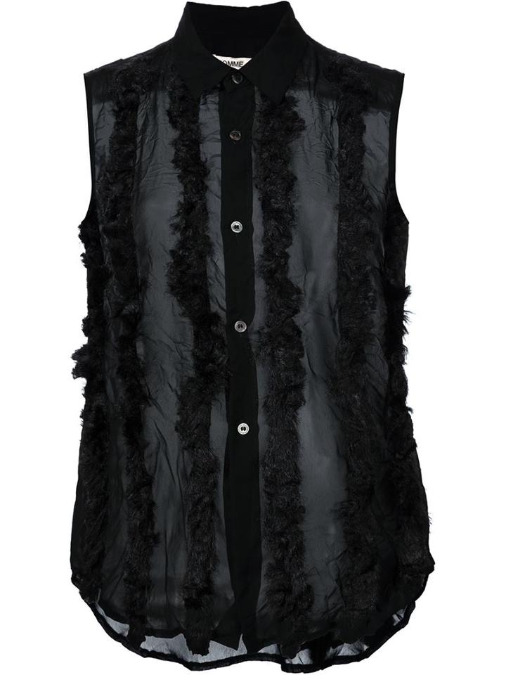 Comme Des Garçons Embellished Sheer Shirt
