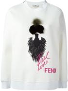 Fendi Karlito Fleece Sweatshirt, Women's, Size: 38, Nude/neutrals, Cotton/polyamide/viscose/polyester