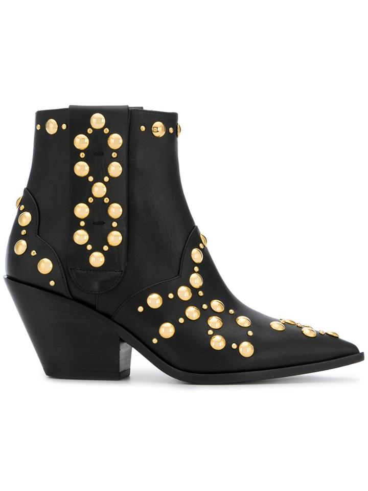 Casadei Daytime Cowboy Ankle Boots - Black