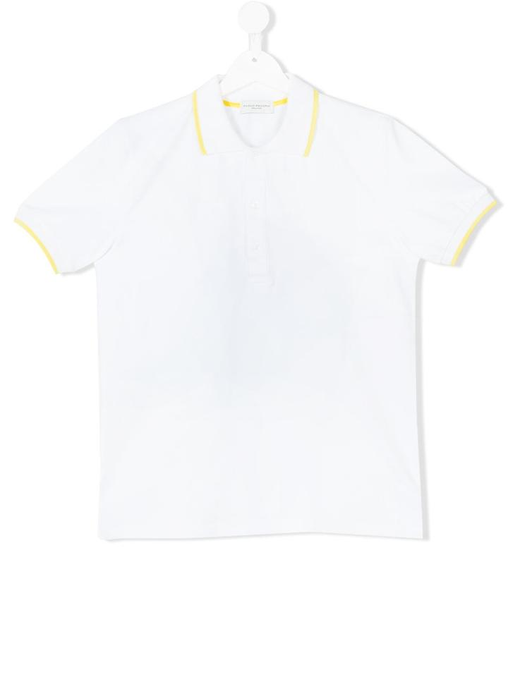 Paolo Pecora Kids - Contrast Trim Polo Shirt - Kids - Cotton/spandex/elastane - 14 Yrs, White