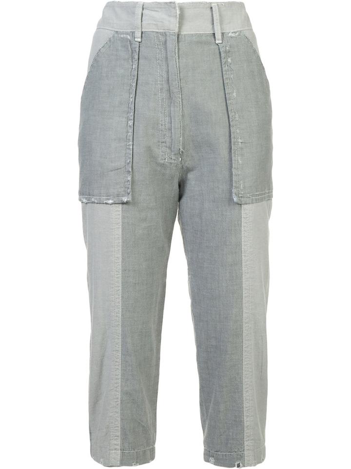 Victor Alfaro Cropped Trousers, Women's, Size: 0, Grey, Cotton