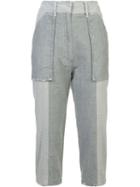 Victor Alfaro Cropped Trousers, Women's, Size: 0, Grey, Cotton