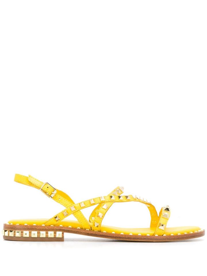 Ash Studded Buckle Sandals - Yellow