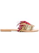 Mabu Embellished Bird Slides - Nude & Neutrals