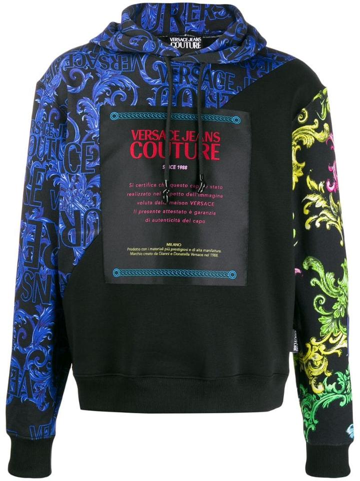 Versace Jeans Couture Baroque Print Hoodie - Black