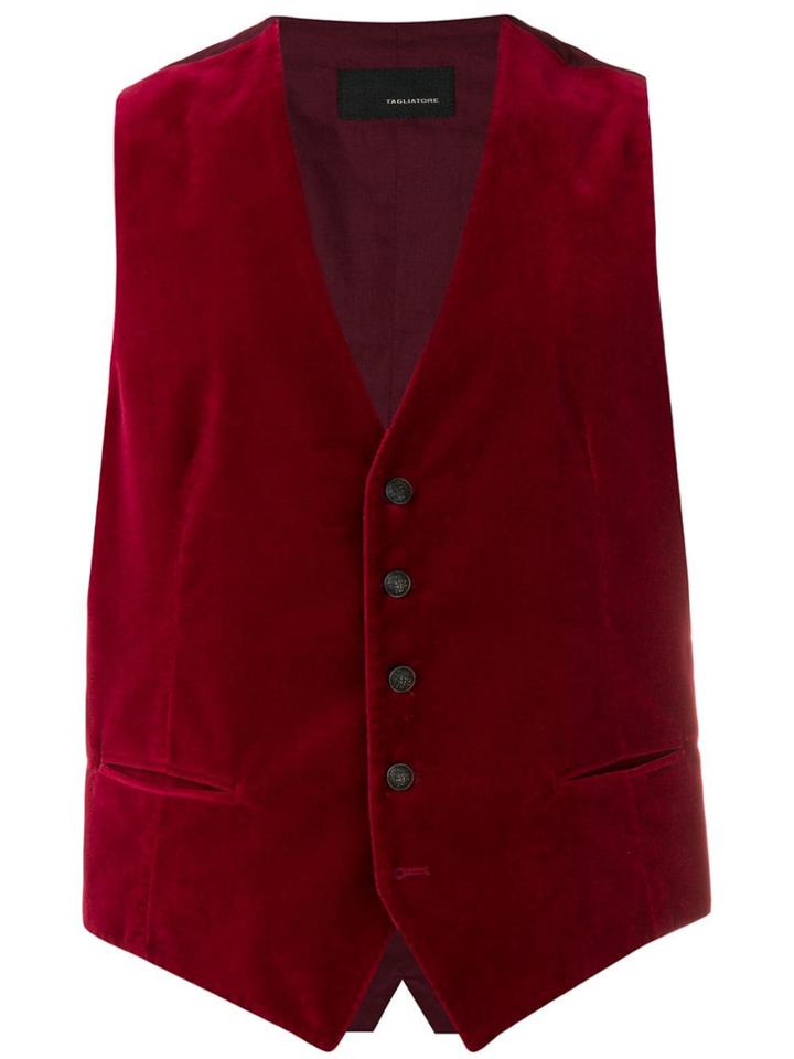 Tagliatore Sleeveless Vest - Red