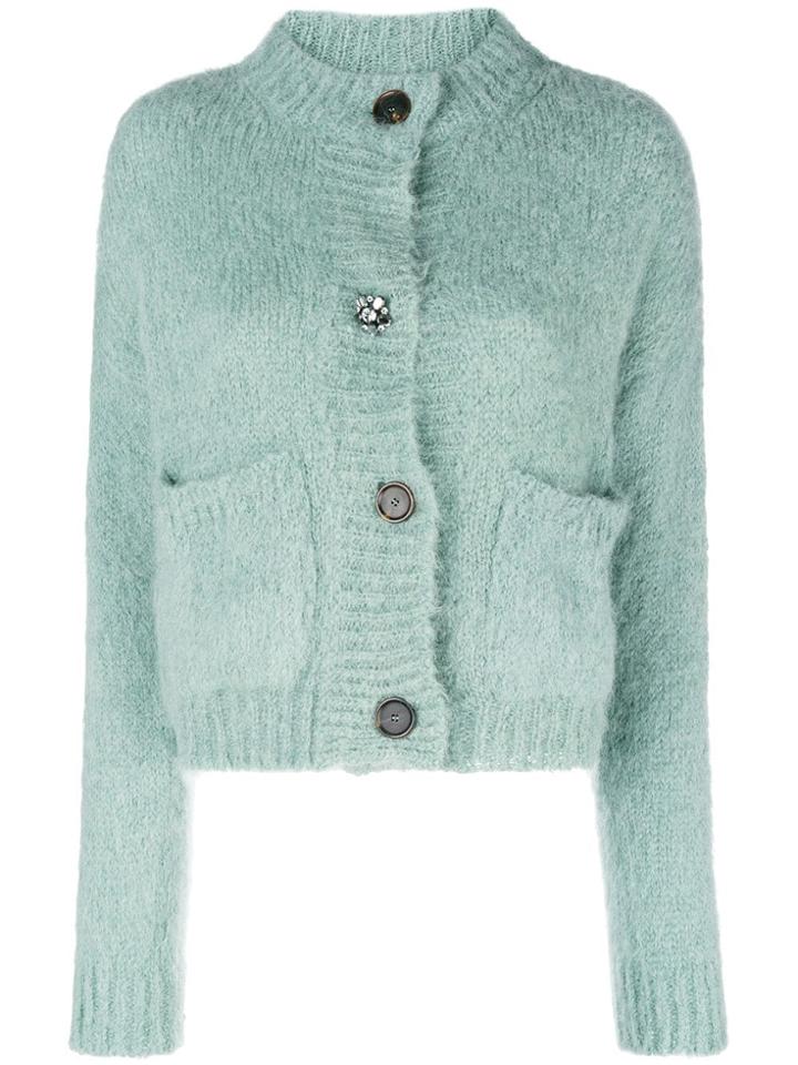 Erika Cavallini Double Pocket Cardigan - Green