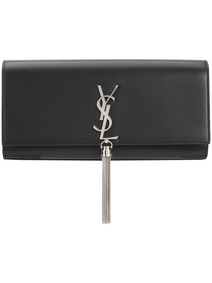 Saint Laurent - Classic Kate Tassel Clutch - Women - Leather - One Size, Black, Leather