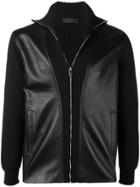 Prada Zip-up Leather Jacket - Black
