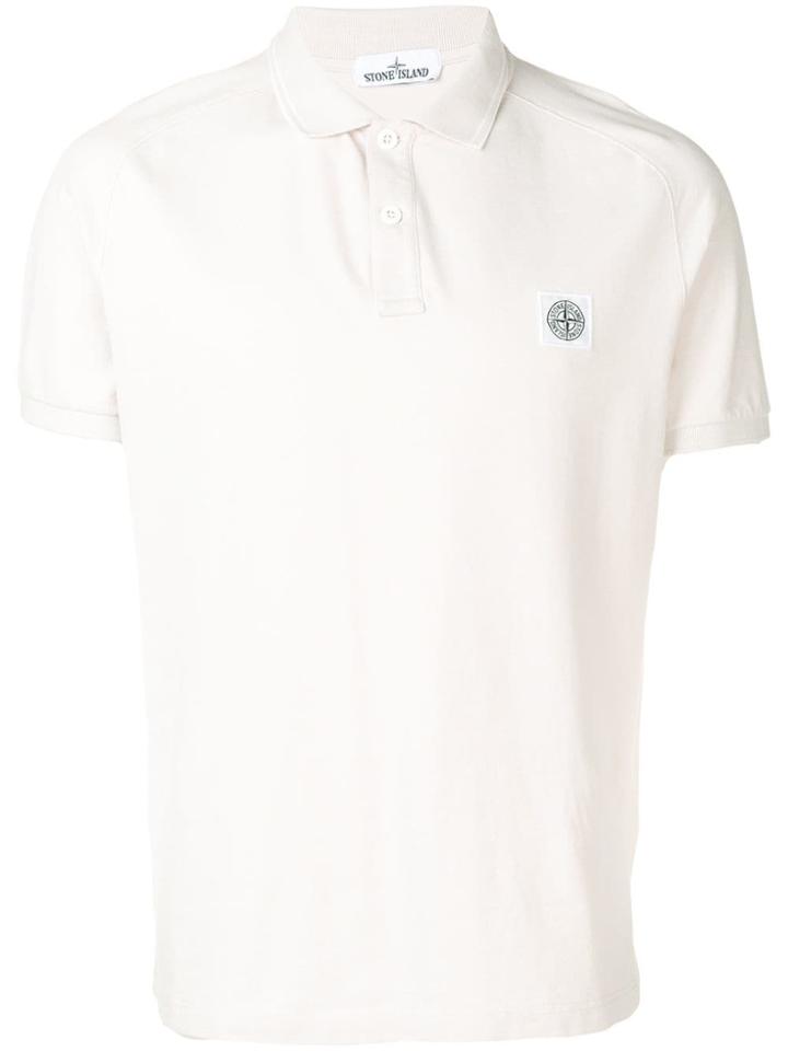Stone Island Logo Patch Polo Shirt - Neutrals