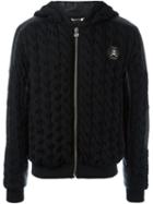 Philipp Plein 'we Are Black' Cable Knit Hoodie, Men's, Size: Large, Black, Merino/polyester/polyurethane/nylon