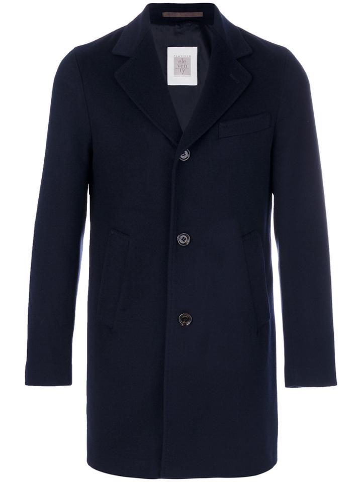 Eleventy Single Breasted Coat - Blue