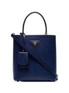 Prada Blue Saffiano Leather Double Bucket Bag