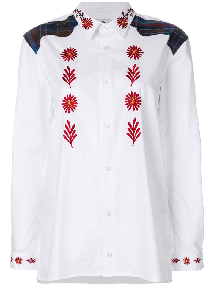Bruta Falling Flowers Poplin Shirt - White