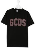 Gcds Kids Teen Studded Logo T-shirt - Black