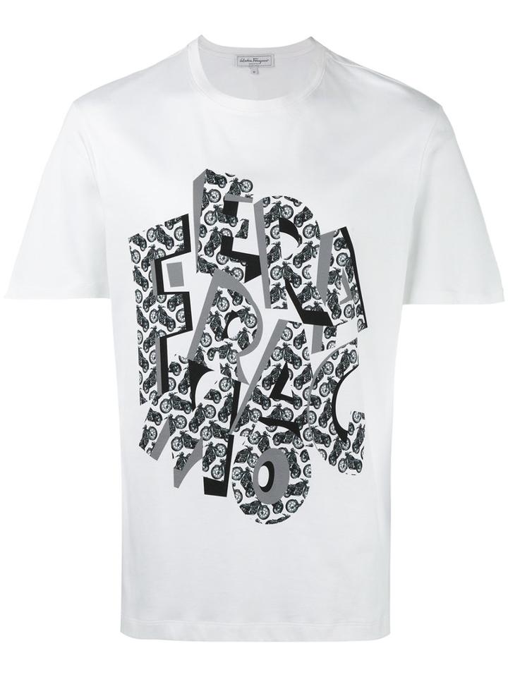 Salvatore Ferragamo - Letter Print T-shirt - Men - Cotton - S, White, Cotton