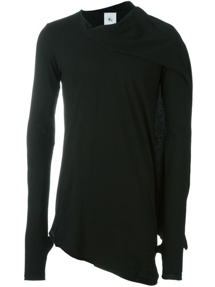 Lost & Found Rooms Scarf Detail T-shirt, Men's, Size: Small, Black, Cotton