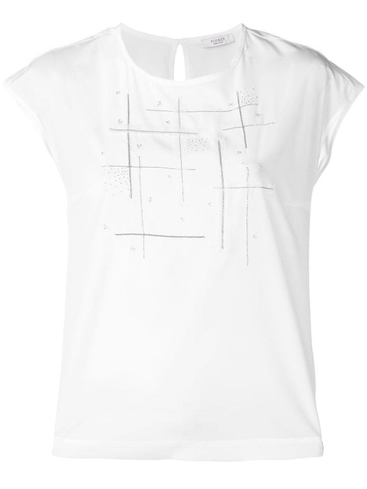 Peserico Embellished Appliqué T-shirt - White