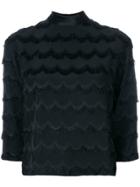 Marc Jacobs Fringed Scallop Blouse - Black