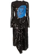 Preen By Thornton Bregazzi Swan Lace Insert Sequin Embellished Dress -